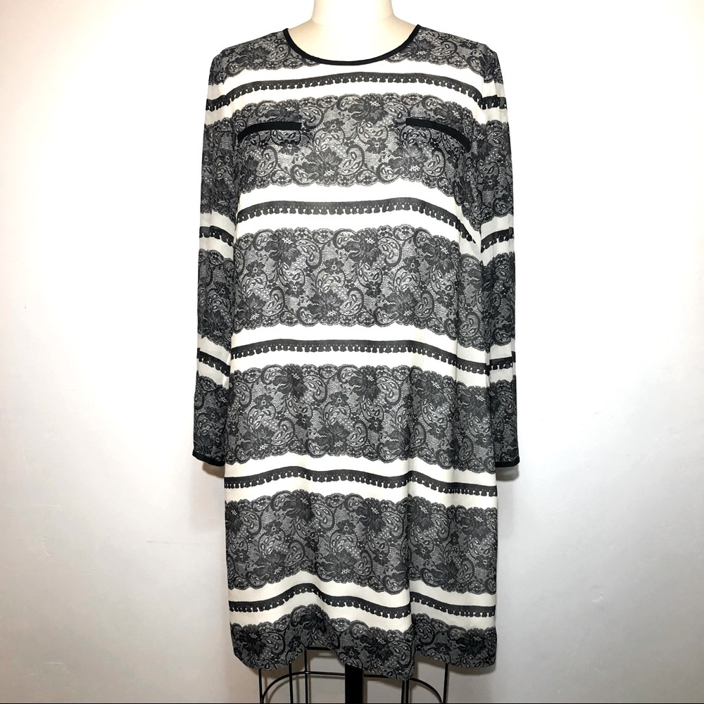 J.CREW Collection Jules Dress in Trompe L'oeil Lace shift - 100% Silk